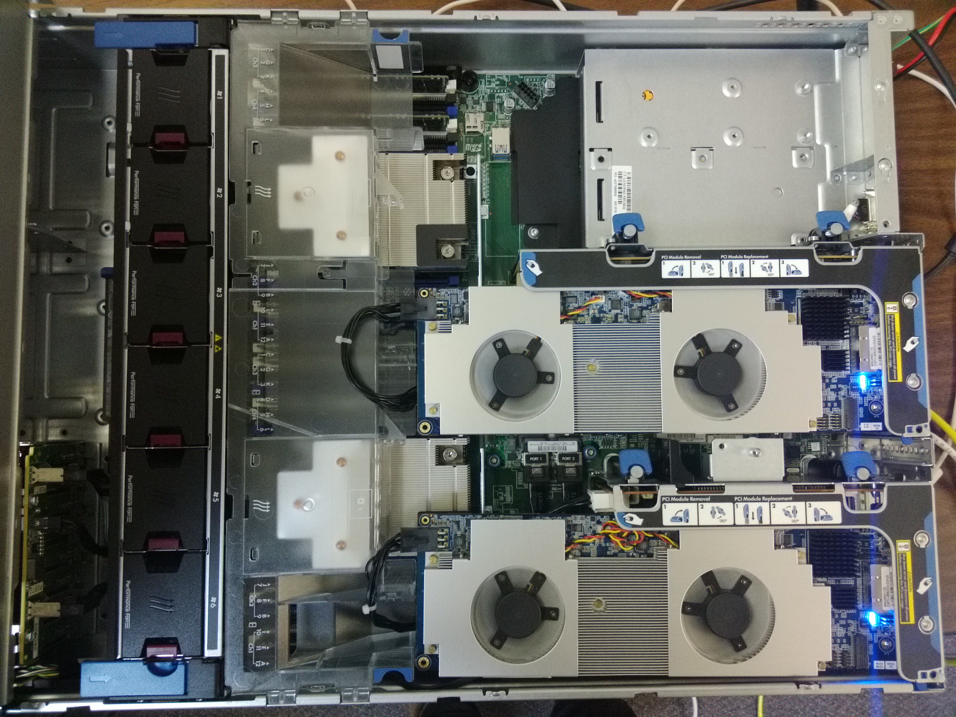 HP DL380 G9 with 128 c66x cores installed