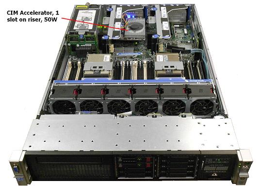 HP DL380p 2U server with coCPU accelerator installed