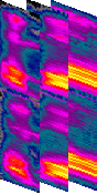 Kaldi DNN input layer slices, shown as a series of successive CNNs using frequency domain data images