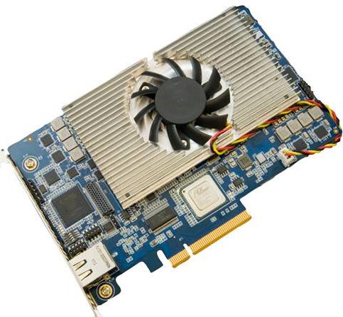 Half-size 64-core c66x PCIe card