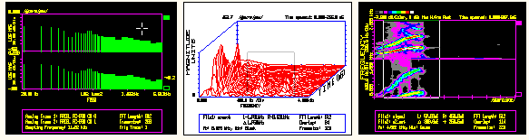 Example time and frequency domain waveform displays produced by Hypersignal-Acoustic software