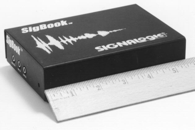 SigBook measures 5.5 in. x 1.5 in. x 3.5 in.