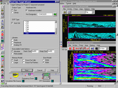 Waterfall (3-D Spectrogram) and 2-D Spectrograph Displays