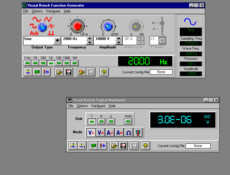 Function 
Generator and Digital Multimeter, Visual Bench Serie